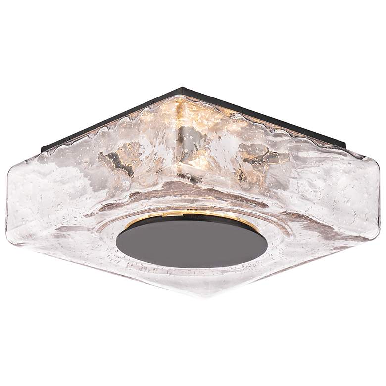 Image 1 Cuboid 4.38"H x 10"W 1-Light Flush Mount in Black