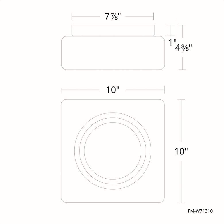 Image 5 Cuboid 4.38"H x 10"W 1-Light Flush Mount in Black more views