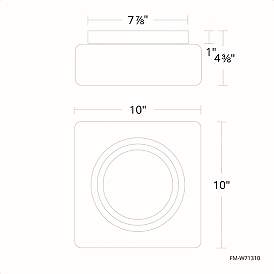 Image5 of Cuboid 4.38"H x 10"W 1-Light Flush Mount in Black more views