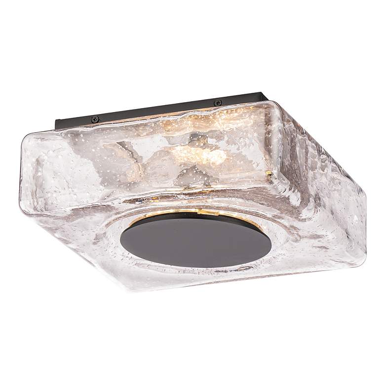 Image 2 Cuboid 4.38"H x 10"W 1-Light Flush Mount in Black more views