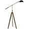 Cuero Antique Gold Brass Adjustable Tripod Floor Lamp