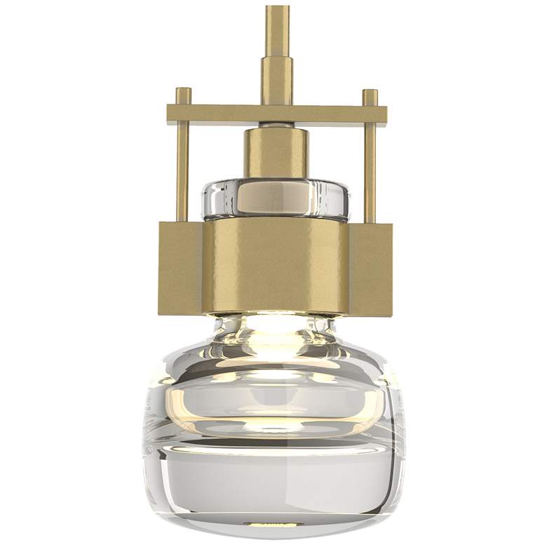 Image 1 Cuff 5.4 inch Wide Modern Brass Mini-Pendant With Clear Glass Shade