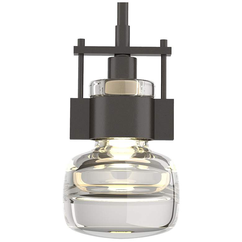 Image 1 Cuff 5.4" Wide Oil Rubbed Bronze Mini-Pendant With Clear Glass Shade