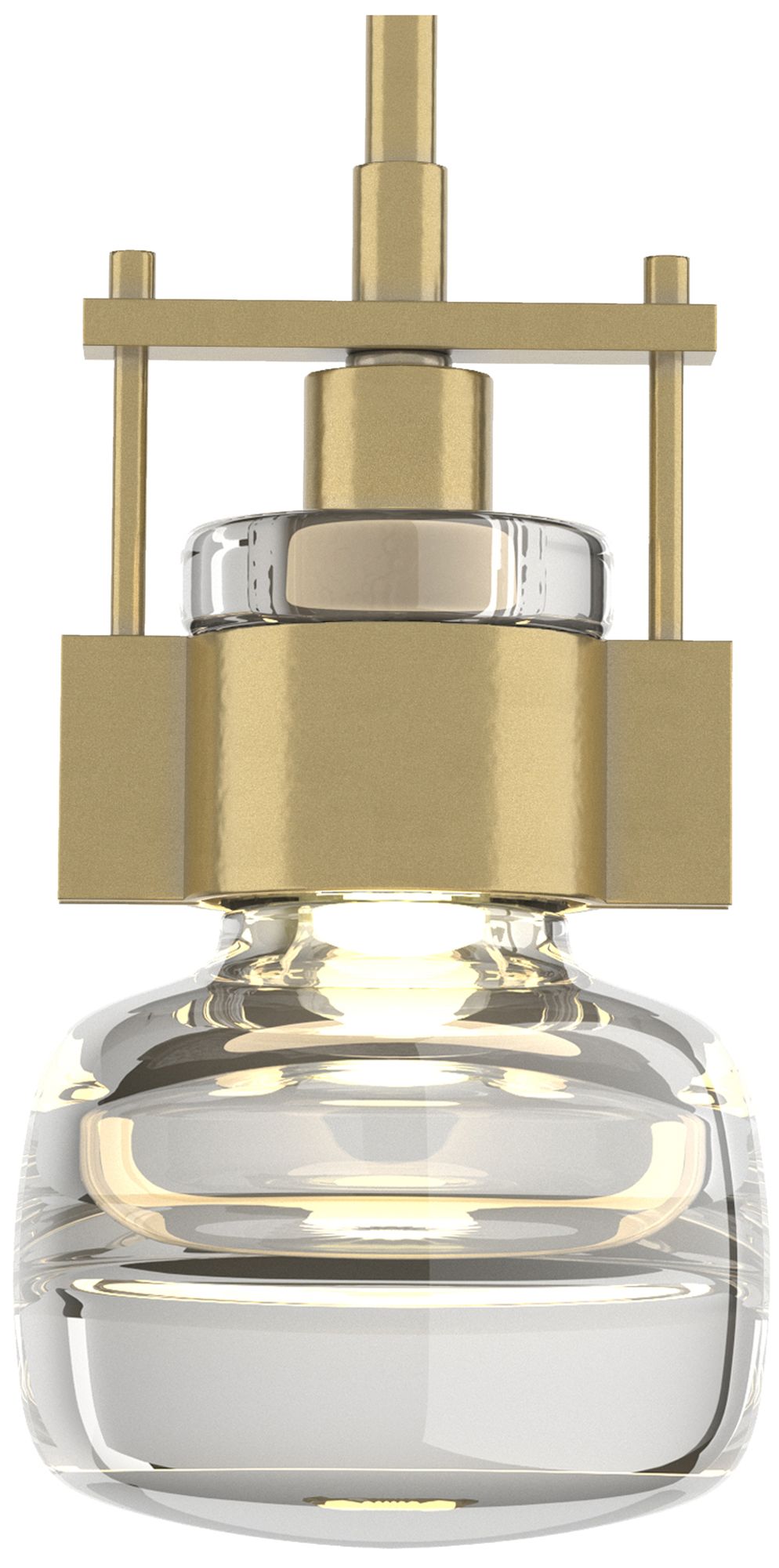 Cuff 5.4"W Modern Brass Mini-Pendant With Clear Glass Shade Made to Order