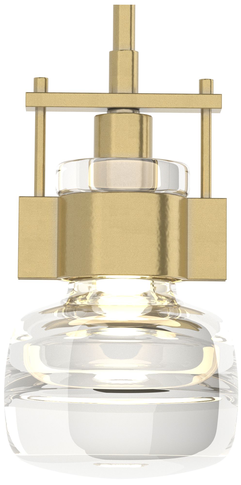 Cuff 7.5"W Large Modern Brass Mini-Pendant With Clear Glass Made to Order