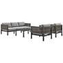 Cuffay 4 Piece Outdoor Furniture Set in Black Aluminum and Rope