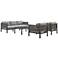 Cuffay 4 Piece Outdoor Furniture Set in Black Aluminum and Rope