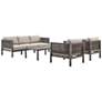 Cuffay 4 Piece Outdoor Furniture Set in Brown Aluminum and Rope