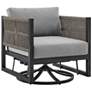 Cuffay Outdoor Patio Swivel Glider Lounge Chair in Black Aluminum
