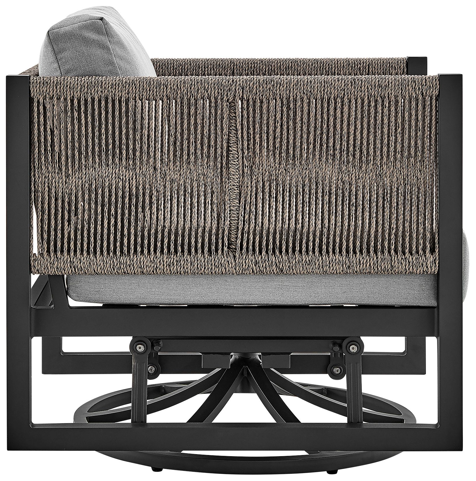 Image 4 Cuffay Outdoor Patio Swivel Glider Lounge Chair in Black Aluminum more views