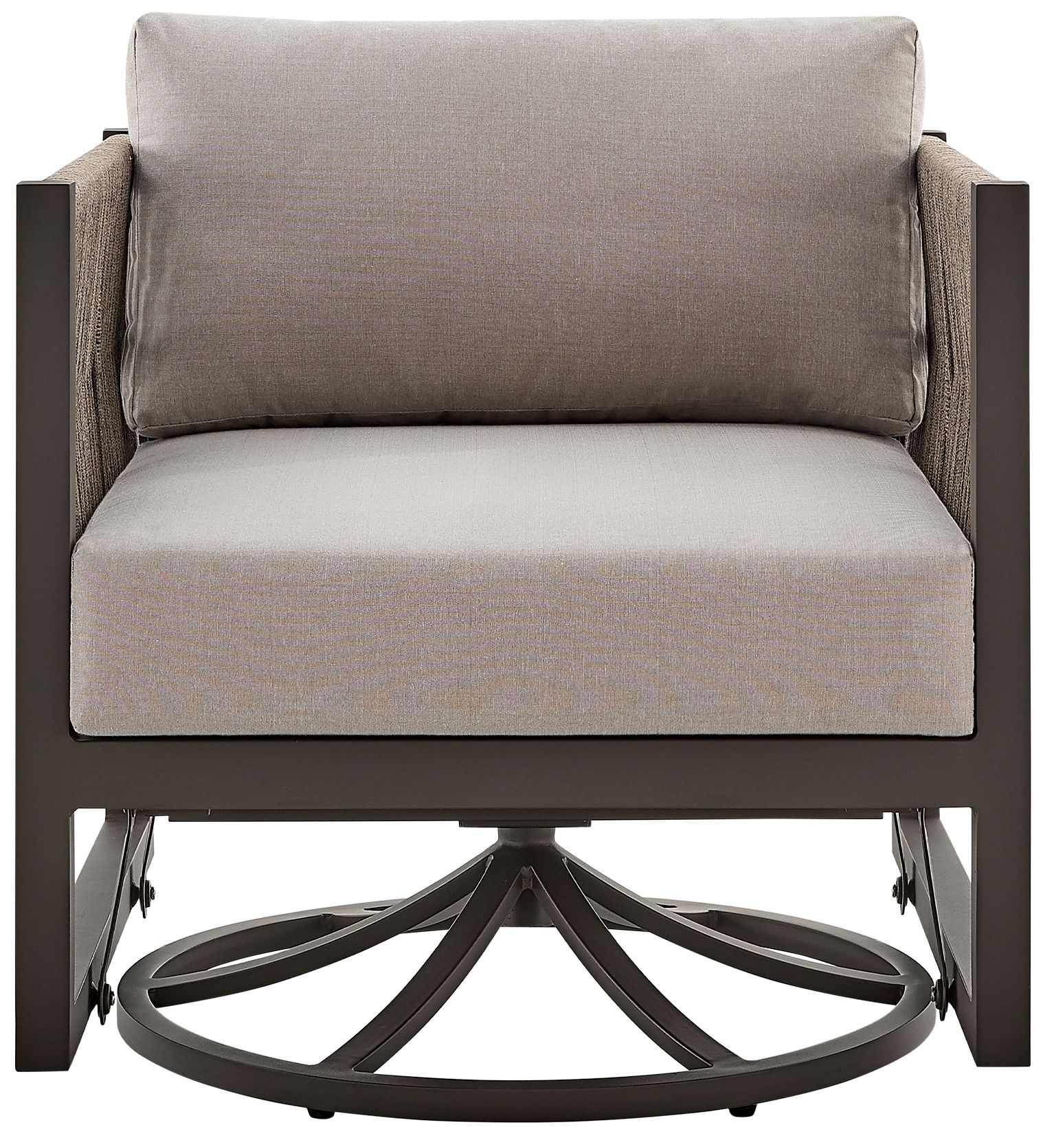 Image 3 Cuffay Outdoor Patio Swivel Glider Lounge Chair in Dark Brown Aluminum more views