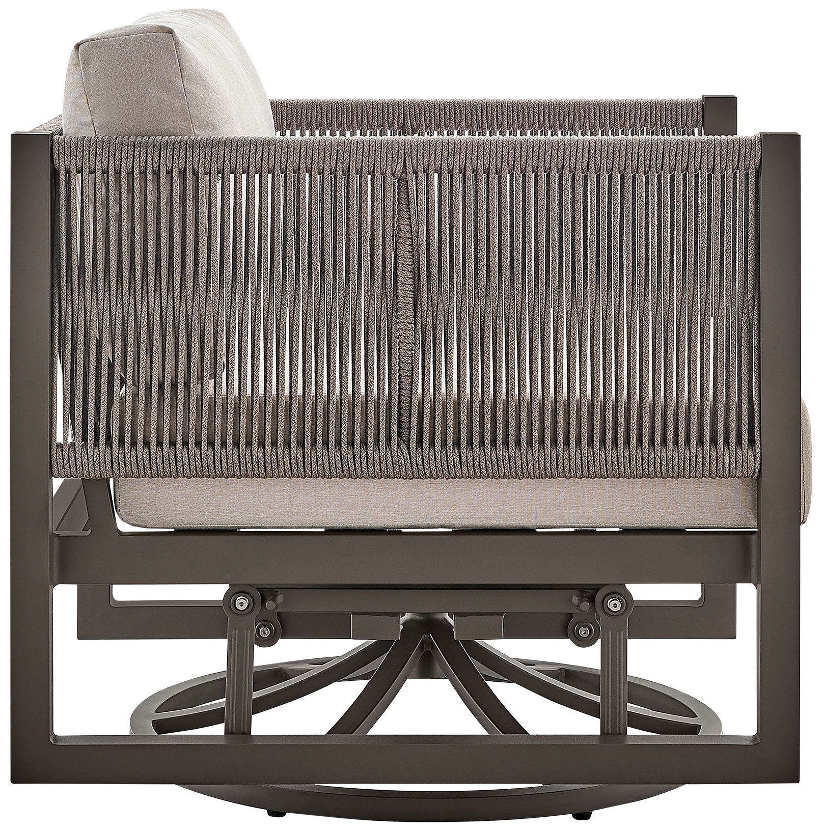 Image 4 Cuffay Outdoor Patio Swivel Glider Lounge Chair in Dark Brown Aluminum more views
