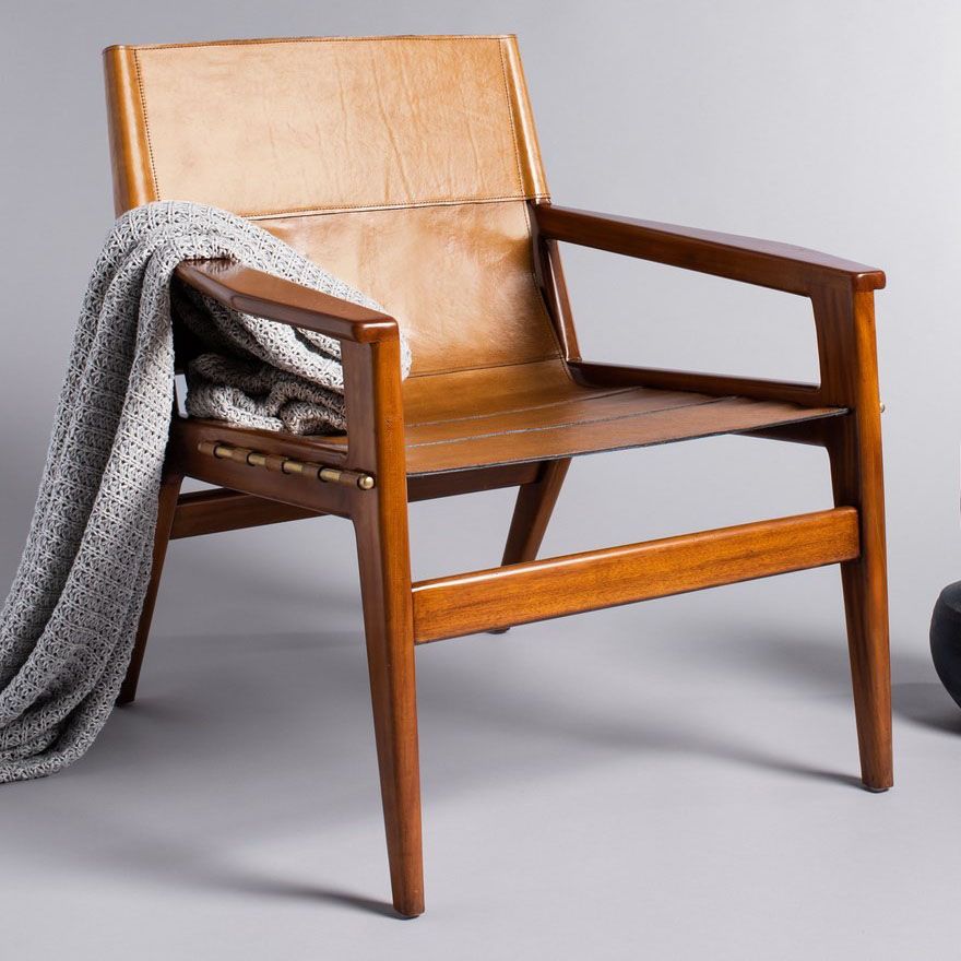 wooden chair with leather