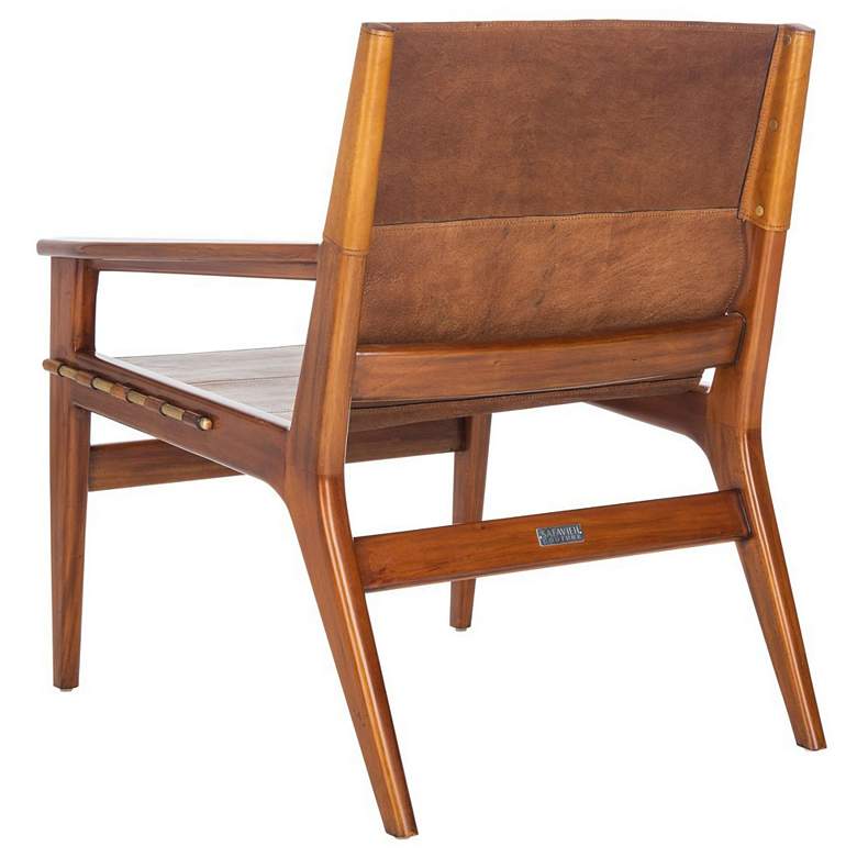 Image 4 Culkin Brown and Light Brown Leather Sling Chair more views