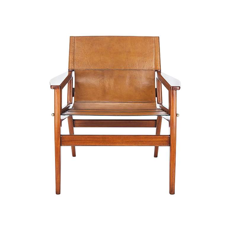 Image 5 Culkin Brown and Light Brown Leather Sling Chair more views
