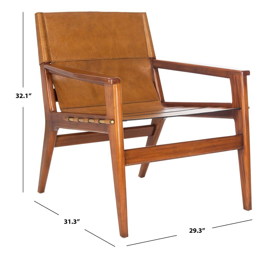 tan leather sling chair