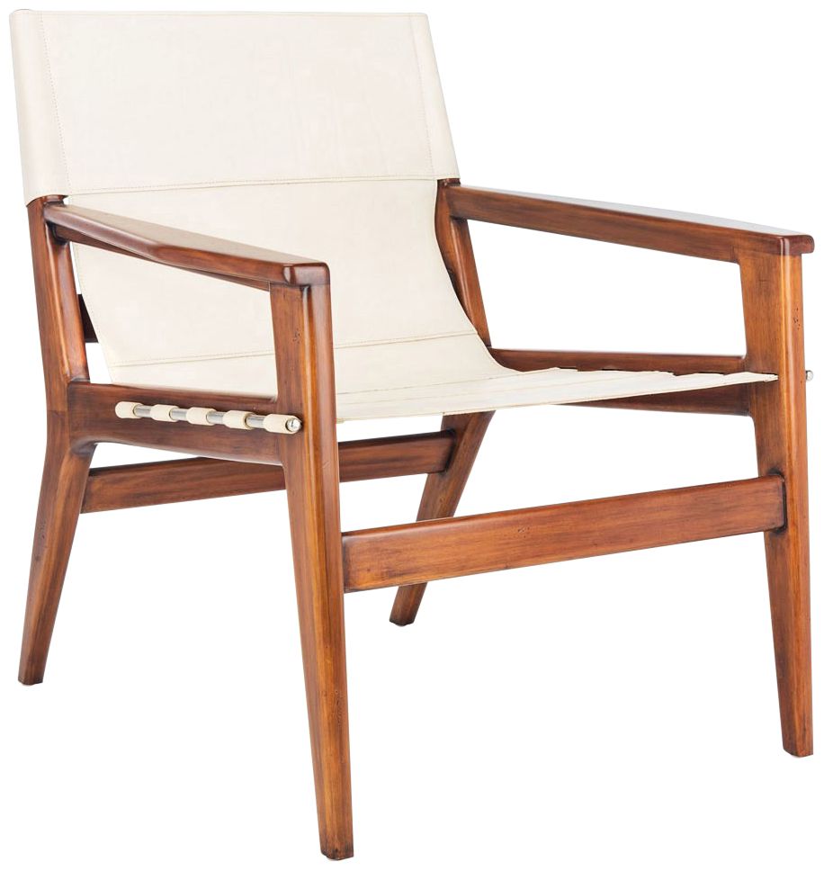 Leather and 2025 wood sling chair