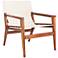 Culkin White and Brown Leather Sling Chair