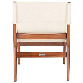 Image3 of Culkin White and Brown Leather Sling Chair more views