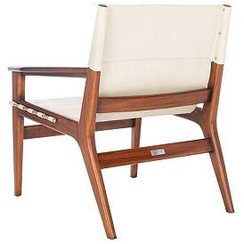 Image4 of Culkin White and Brown Leather Sling Chair more views