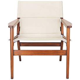 Image5 of Culkin White and Brown Leather Sling Chair more views