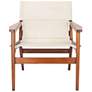 Culkin White and Brown Leather Sling Chair