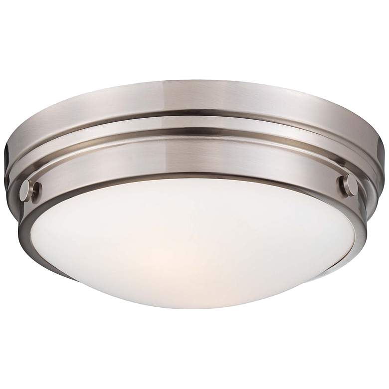 Image 2 Culver Collection 13 1/4 inch Wide Brushed Nickel Ceiling Light