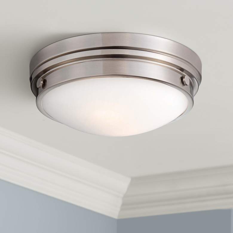 Image 1 Culver Collection 13 1/4 inch Wide Brushed Nickel Ceiling Light