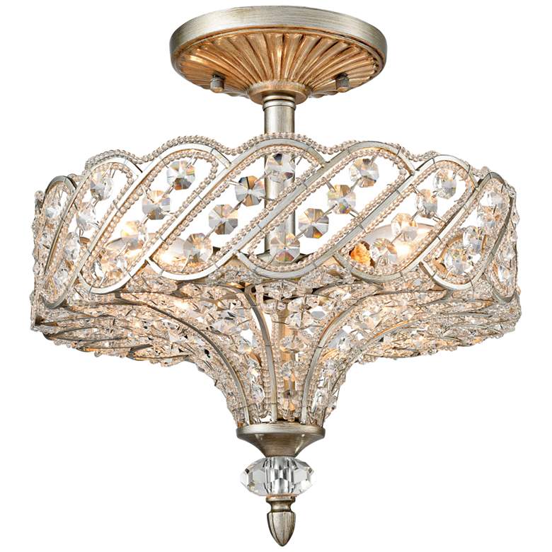 Image 1 Cumbria 13 inch Wide Aged Silver 4-Light Ceiling Light