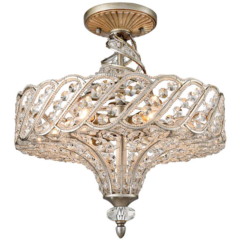 Image 1 Cumbria 17 inch Wide Aged Silver 6-Light Twist Ceiling Light