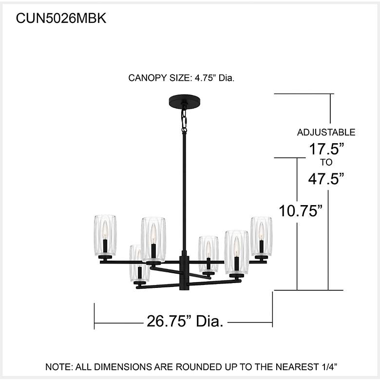 Image 7 Cunningham 6-Light Matte Black Chandelier more views