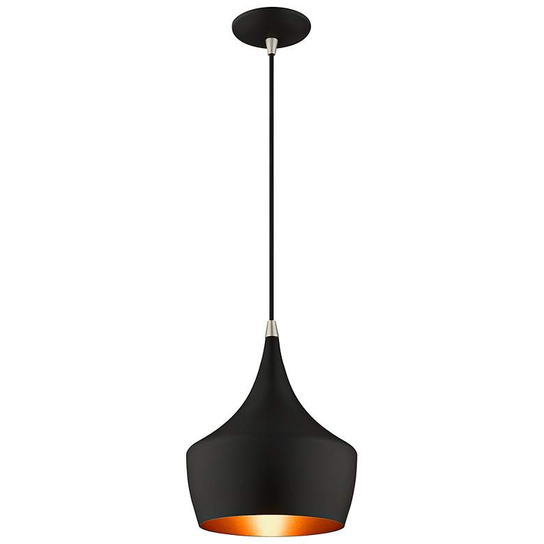 Image 6 Cunningham 9 1/2" Wide Black and Gold Mini Pendant more views