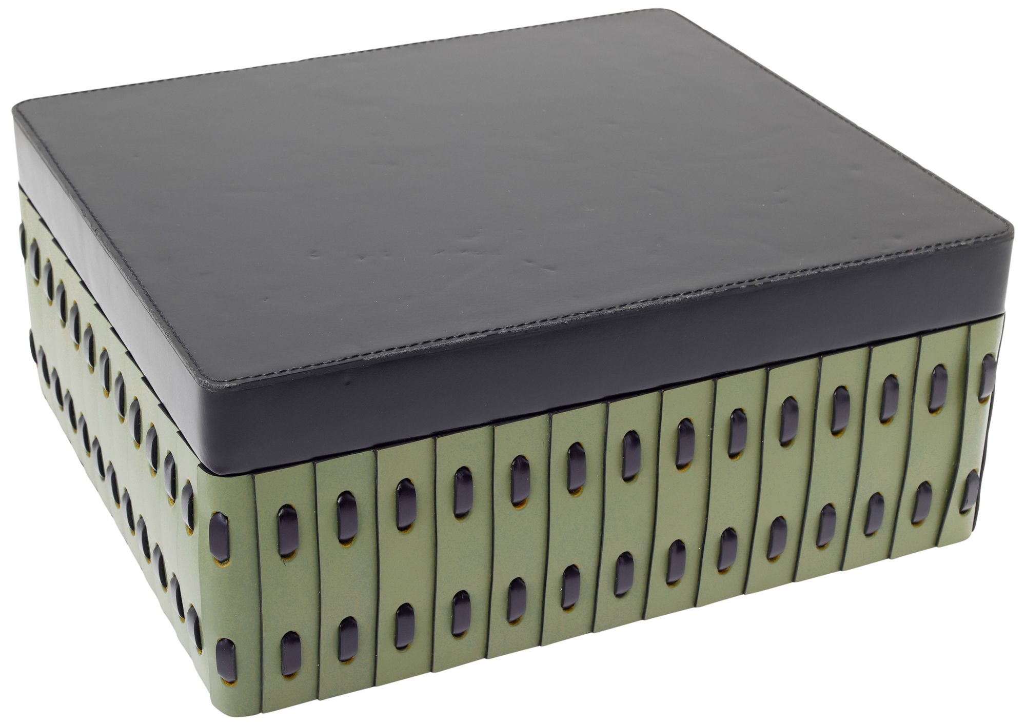 Image 3 Cuoio Green, Black Rectangular Box - Set of 2 more views