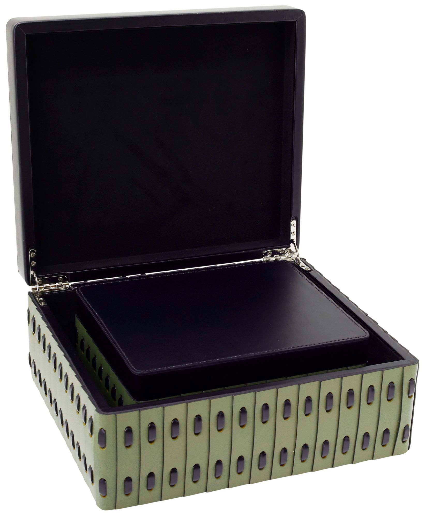Image 5 Cuoio Green, Black Rectangular Box - Set of 2 more views