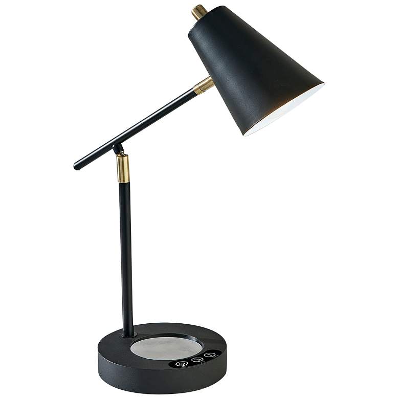 Image 1 Cup Warming Black Desk Lamp with USB Port and AC Outlet