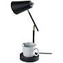 Cup Warming Black Desk Lamp with USB Port and AC Outlet