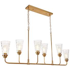 Image1 of Cuperaition 6-Light Glass Island Chandelier
