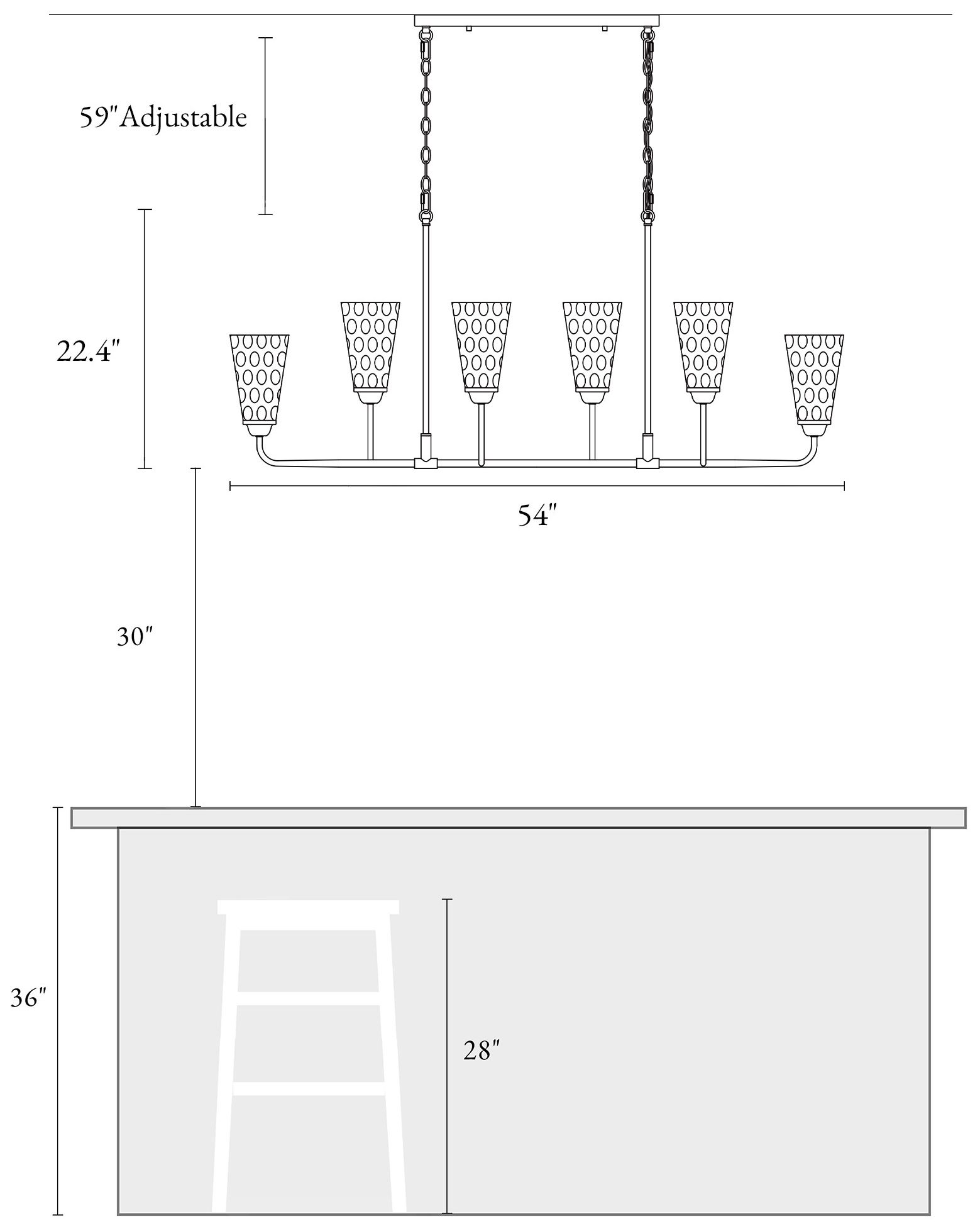 Image 6 Cuperaition 6-Light Glass Island Chandelier more views