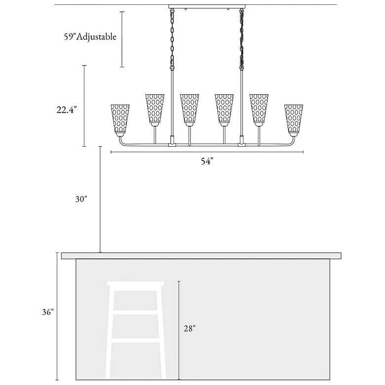 Image 6 Cuperaition 6-Light Glass Island Chandelier more views
