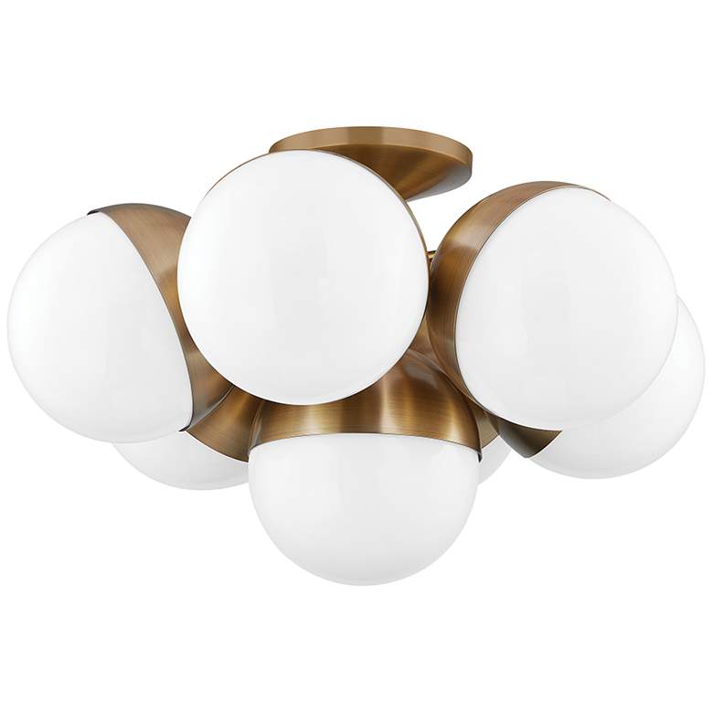 Image 1 Cupertino 23 1/2" Wide Patina Brass 7-Light Ceiling Light