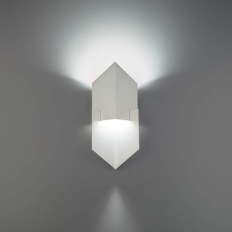 Image 1 Cupid 13.88"H x 6.13"W 1-Light Outdoor Wall Light in Brushed Alum