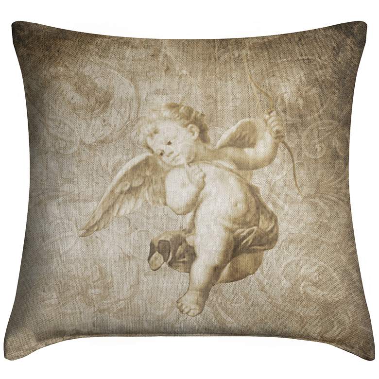 Image 1 Cupid With Bow 18 inch Square Throw Pillow