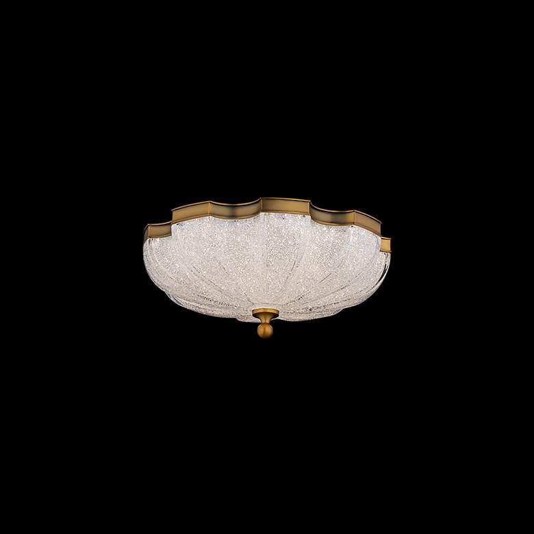 Image 3 Cupola 6.75"H x 16"W 1-Light Crystal Flush Mount in Aged Brass more views