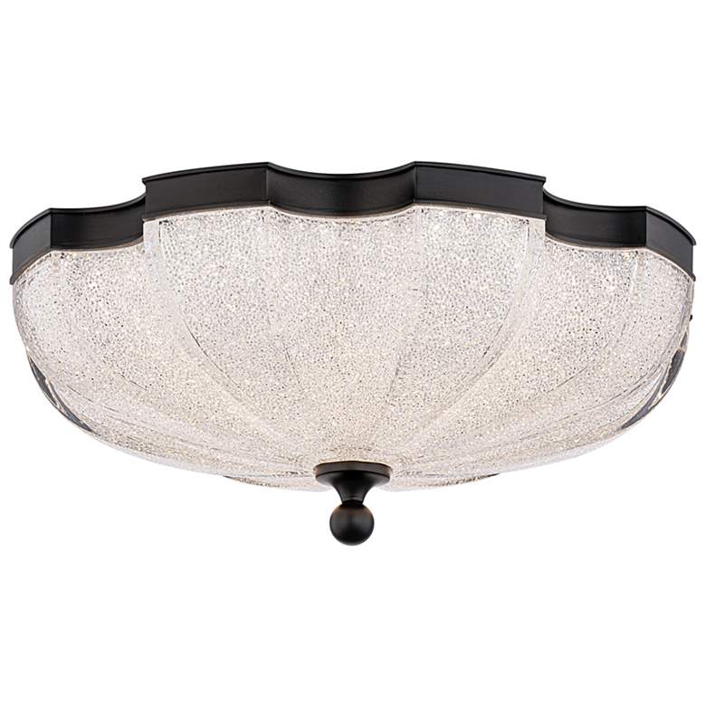 Image 2 Cupola 6.75"H x 16"W 1-Light Crystal Flush Mount in Black