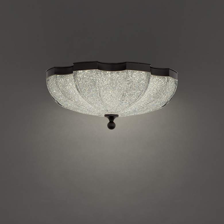 Image 1 Cupola 6.75"H x 16"W 1-Light Crystal Flush Mount in Black