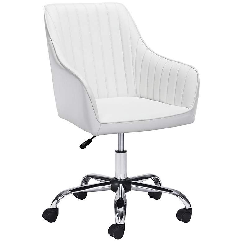 Image 1 Curator White Faux Leather Adjustable Swivel Office Chair