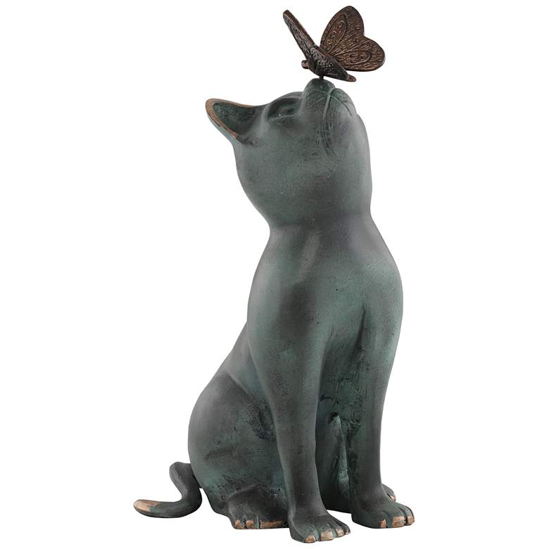Image 1 Curiosity 13" High Verdigris Aluminum Garden Statue