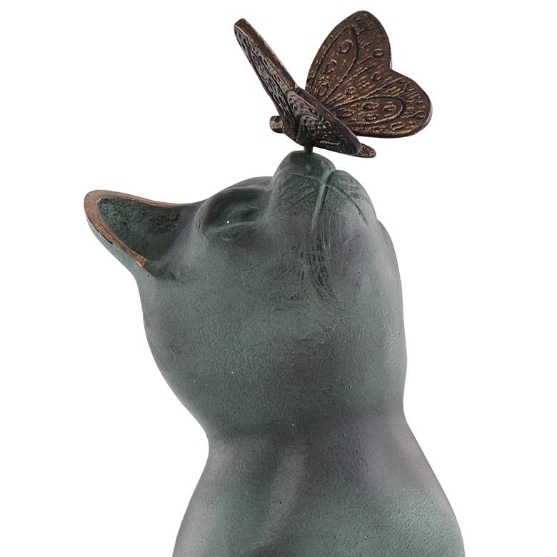 Image 2 Curiosity 13" High Verdigris Aluminum Garden Statue more views
