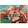 Curious Cow 1 36" Wide Giclee Print Solid Wood Wall Art