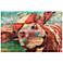 Curious Cow 3 45" Wide Giclee Print Solid Wood Wall Art